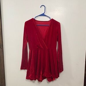 Sparkling Red long sleeve Romper US size 6 or medium